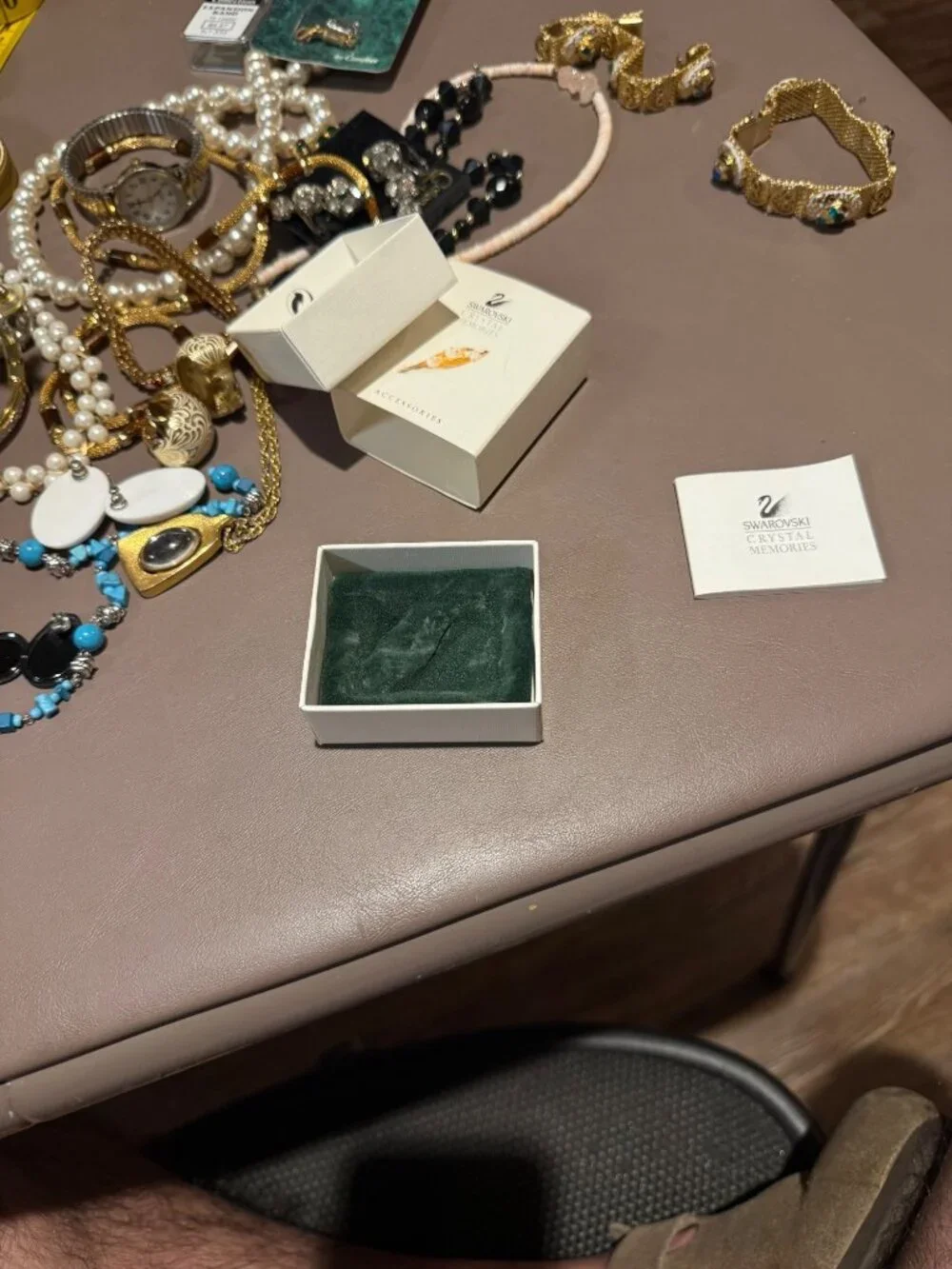 Swarovski Crystal Memories Lily of the Valley Brooch Pin Gold Plated Boxed